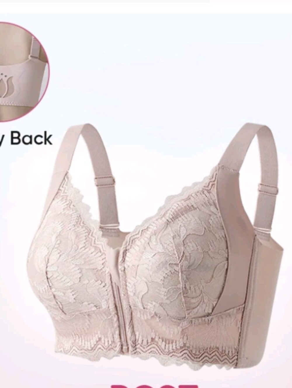Ziplacy Soft Front Zip Wireless Lifting Bra